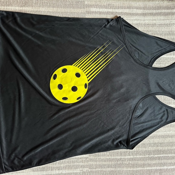 Pickleball Racerback Black Tank, size XL - Picture 2 of 3